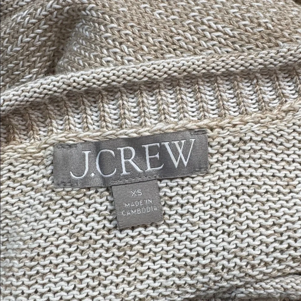J. Crew Tan Relaxed cotton-linen blend beach sweater